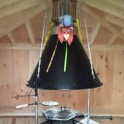 Der fertige Edelstahl-Abzug am Lappland-Grill